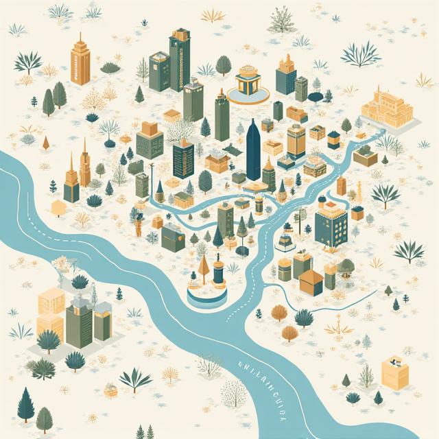 赤坂周辺の植物イラストが描かれたスタイリッシュな地図