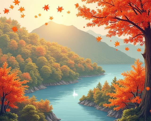 紅葉が描かれた箱根温泉郷のインタラクティブマップ